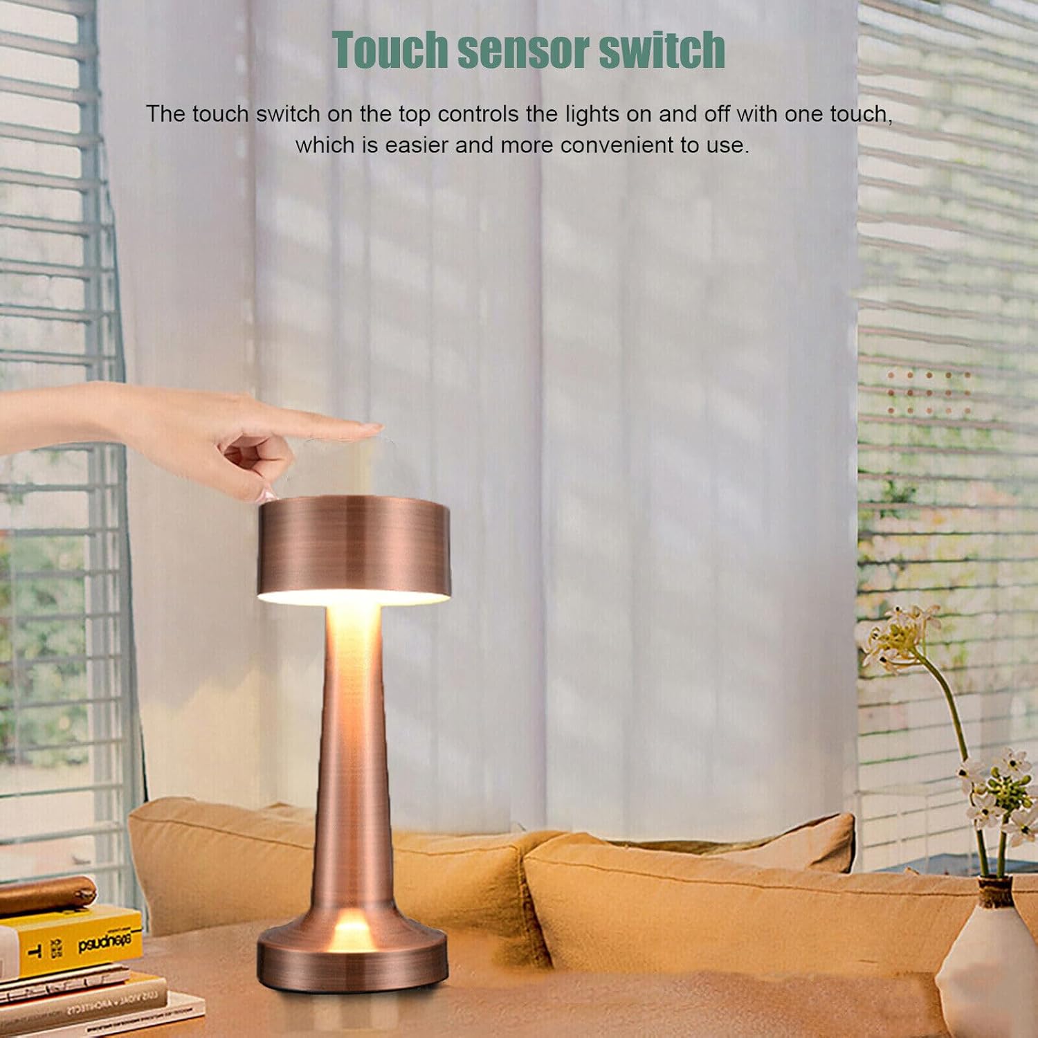 Cauzac™ Cordless LED Table Lamp – Touch-Dimmable Light for Home & Office