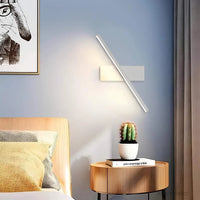 A stylish modern wall light with LED features and energy saving light bulbs
