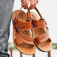 Men's leather sandals, summer sandals men, open toe and walking sandals for casual and dress wear