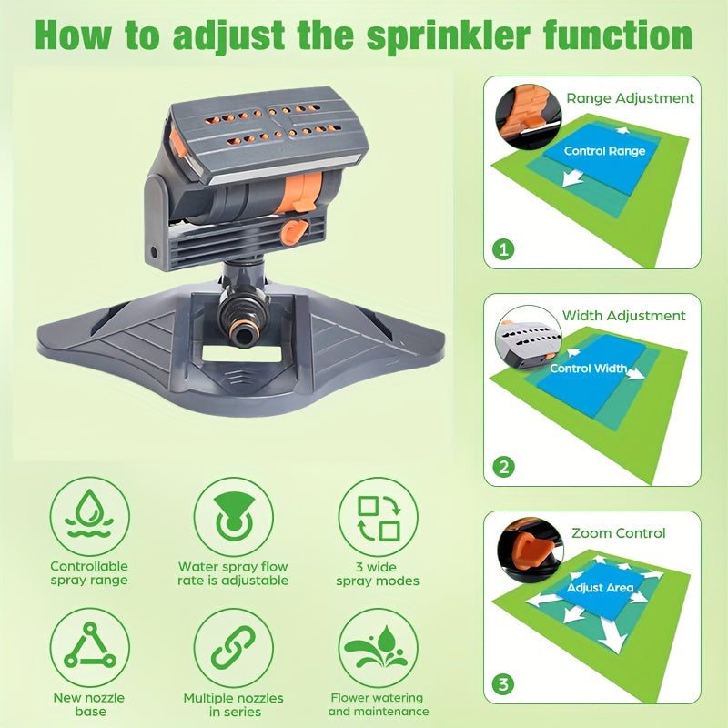 Cauzac™ Adjustable Garden Watering System with Rotating Nozzle — Wide Coverage, Electricity-Free, Ideal for Lawn & Garden Irrigation