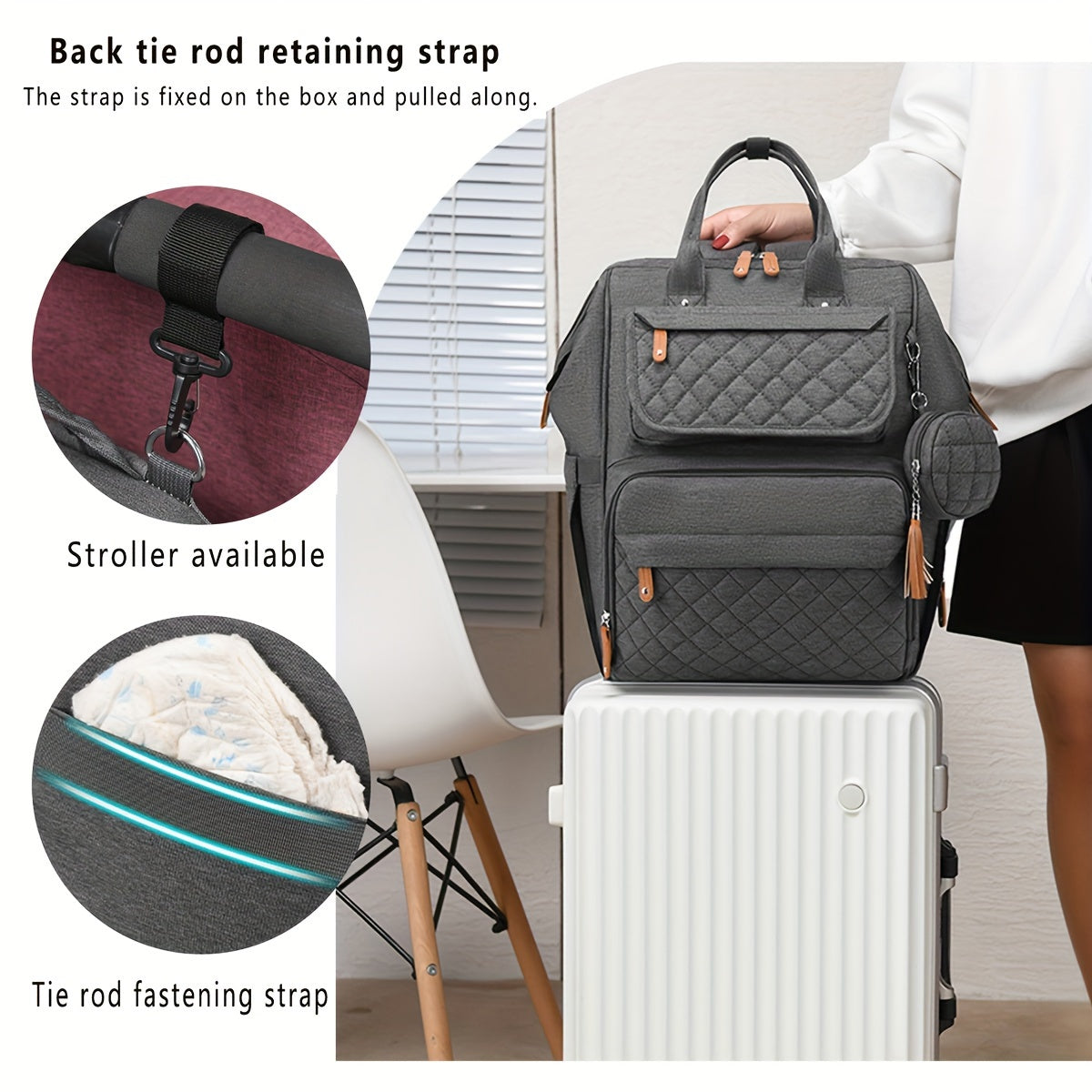 Cauzac™ Elegant Multi-Function Diaper Backpack for Today's Parents