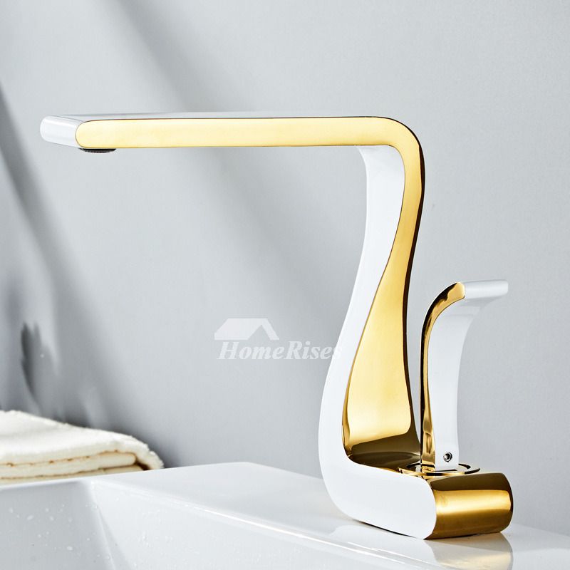 Elegant brass bathroom taps and basin taps with gold basin tap