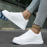 Cauzac™ Women's Timeless White Leather Sneakers – Effortless Style