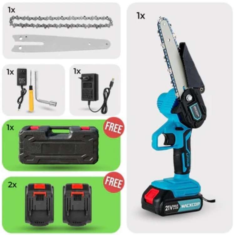 Cauzac™ Featherlight 6-Inch Cordless Chainsaw for Easy Trimming