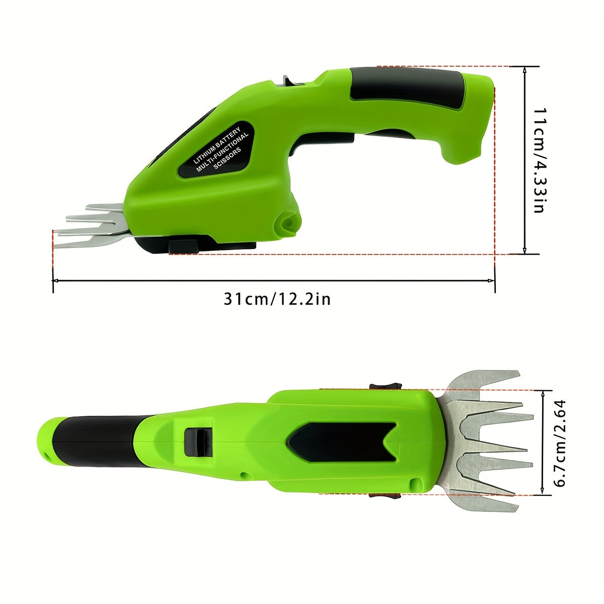 Cauzac™ Effortless Lawn and Shrub Trimming with 2-in-1 7.2V Handheld Electric Hedge Trimmer – Includes Rechargeable Lithium-ion Battery & Charger!