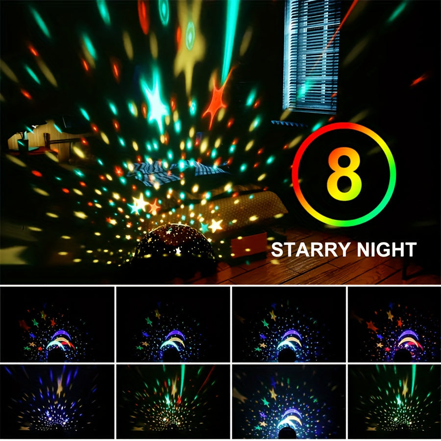 Cauzac™ 360° Starry Night Light Projector – 12 Colour-Changing Modes for Magical Ambience