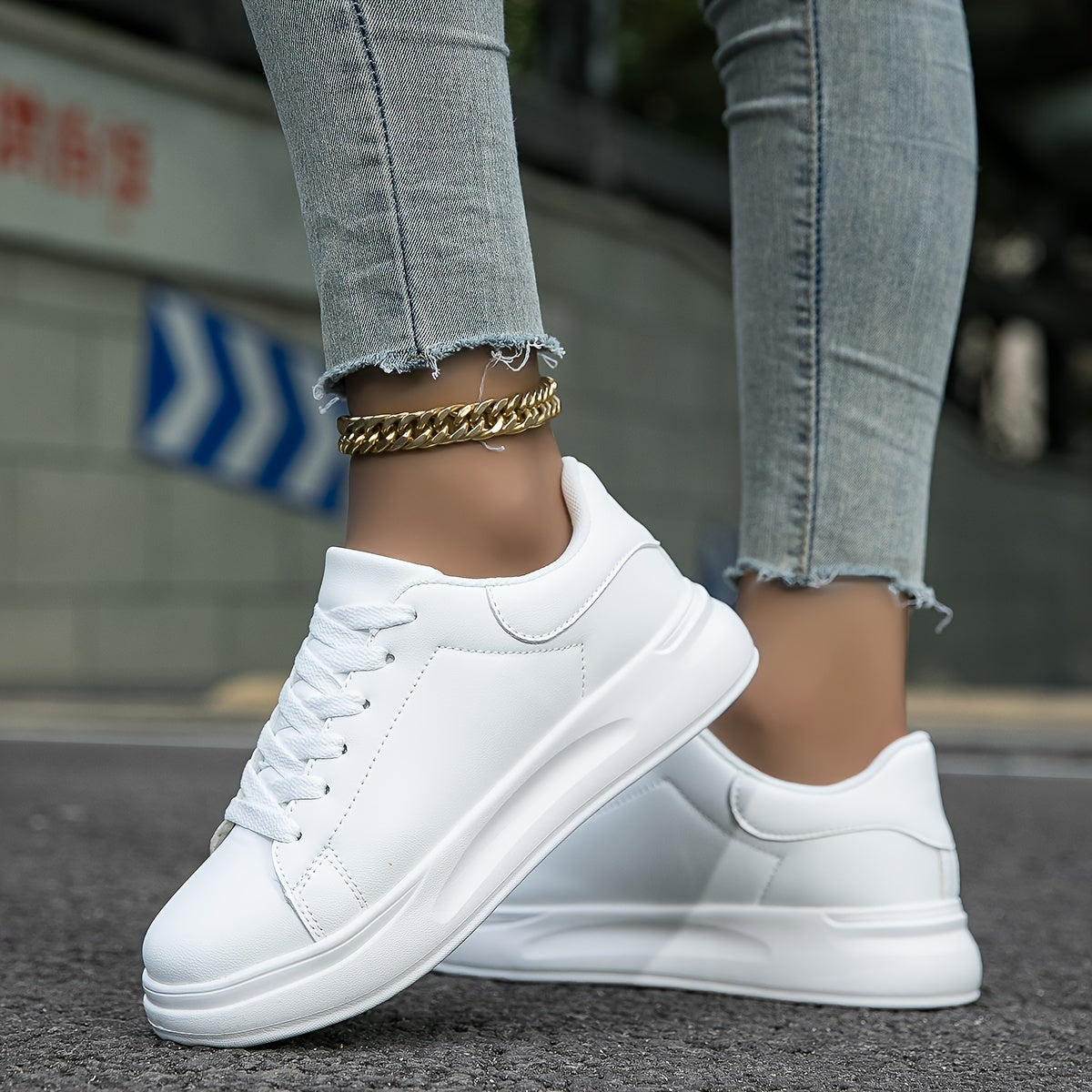 Cauzac™ Women's Timeless White Leather Sneakers – Effortless Style