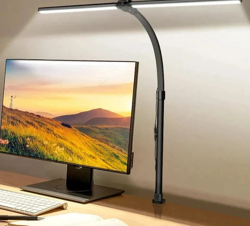 Modern led desk lamp with adjustable arm, ideal office desk light for task lighting