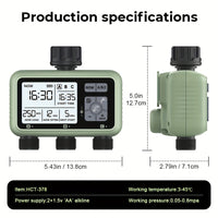 Cauzac™ 3-Way Adjustable Water Timer with Program Control – Battery Operated, Ideal for Garden Irrigation and Plant Cultivation