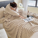 Cauzac™ Luxurious Faux Rabbit Fur Throw Blanket for Ultimate Comfort
