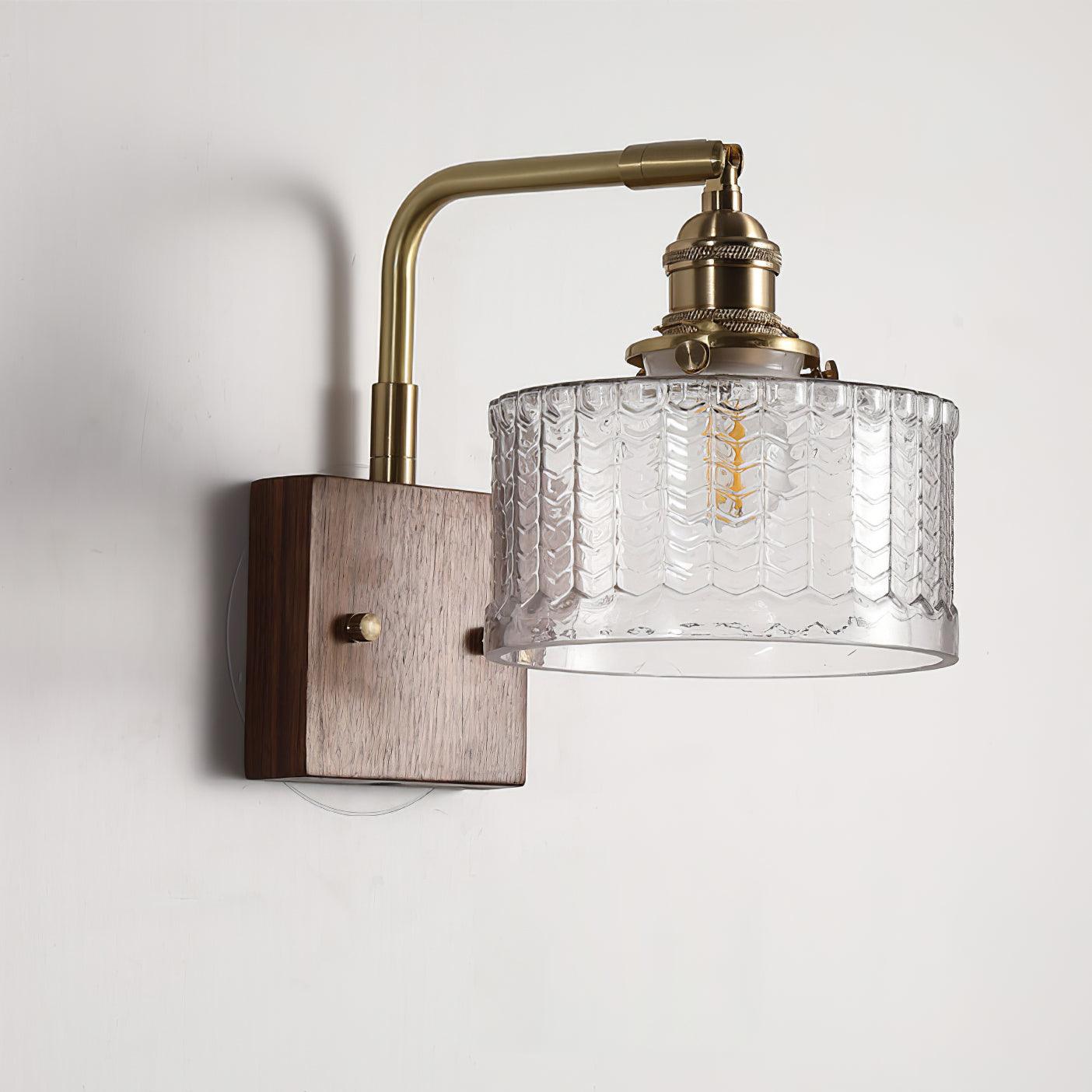 Cauzac™ Rustic Wall Light with Elegant Art Glass Design