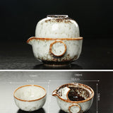 Cauzac™ Artisanal Ceramic Gaiwan Tea Set – Portable Tea Pot & Cup for Travel & Office