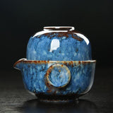 Cauzac™ Artisanal Ceramic Gaiwan Tea Set – Portable Tea Pot & Cup for Travel & Office