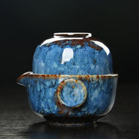 Cauzac™ Artisanal Ceramic Gaiwan Tea Set – Portable Tea Pot & Cup for Travel & Office
