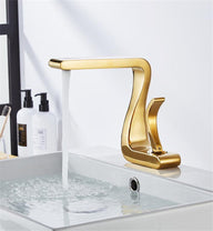 Cauzac™ Elegant Gold Basin Mixer Tap – Single-Handle Brass Luxury Design