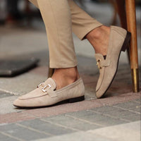 Cauzac™ Men's Suede Loafers with Stylish Horsebit and Almond Toe for Versatile Elegance