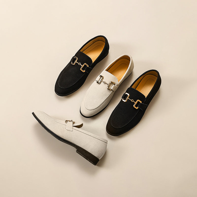 Cauzac™ Men's Suede Loafers with Stylish Horsebit and Almond Toe for Versatile Elegance