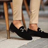 Cauzac™ Men's Suede Loafers with Stylish Horsebit and Almond Toe for Versatile Elegance