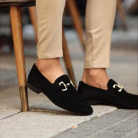 Cauzac™ Men's Suede Loafers with Stylish Horsebit and Almond Toe for Versatile Elegance