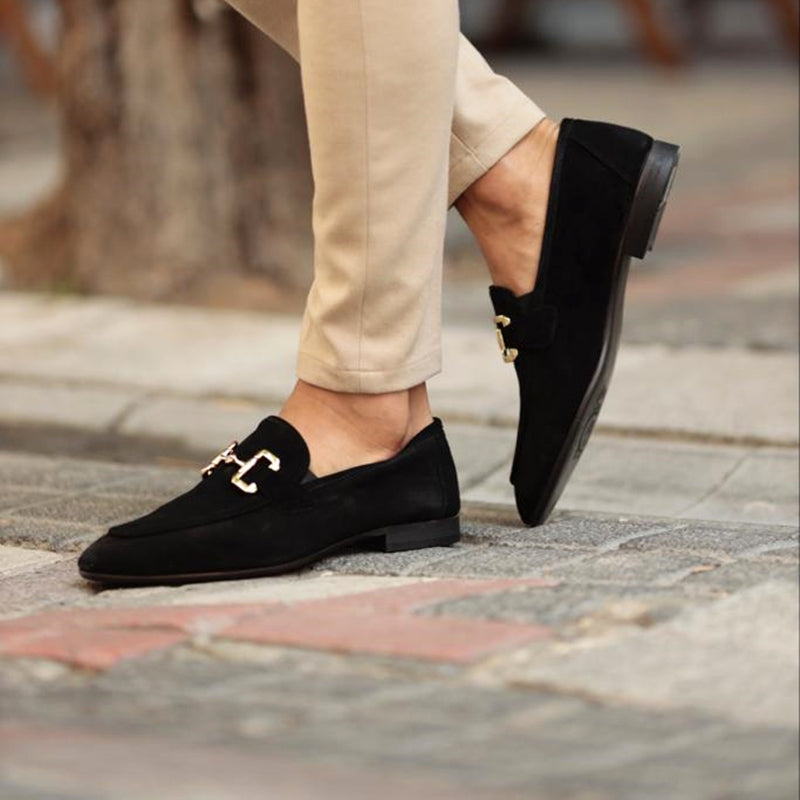 Cauzac™ Men's Suede Loafers with Stylish Horsebit and Almond Toe for Versatile Elegance