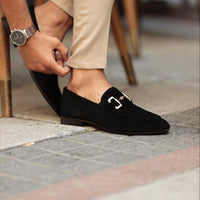Cauzac™ Men's Suede Loafers with Stylish Horsebit and Almond Toe for Versatile Elegance