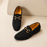 Cauzac™ Men's Suede Loafers with Stylish Horsebit and Almond Toe for Versatile Elegance