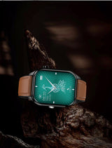 Cauzac™ Premium Smartwatch with Comprehensive Fitness Tracking & Health Features - Brown Leather