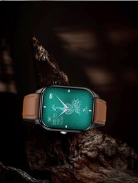 Cauzac™ Premium Smartwatch with Comprehensive Fitness Tracking & Health Features - Brown Leather