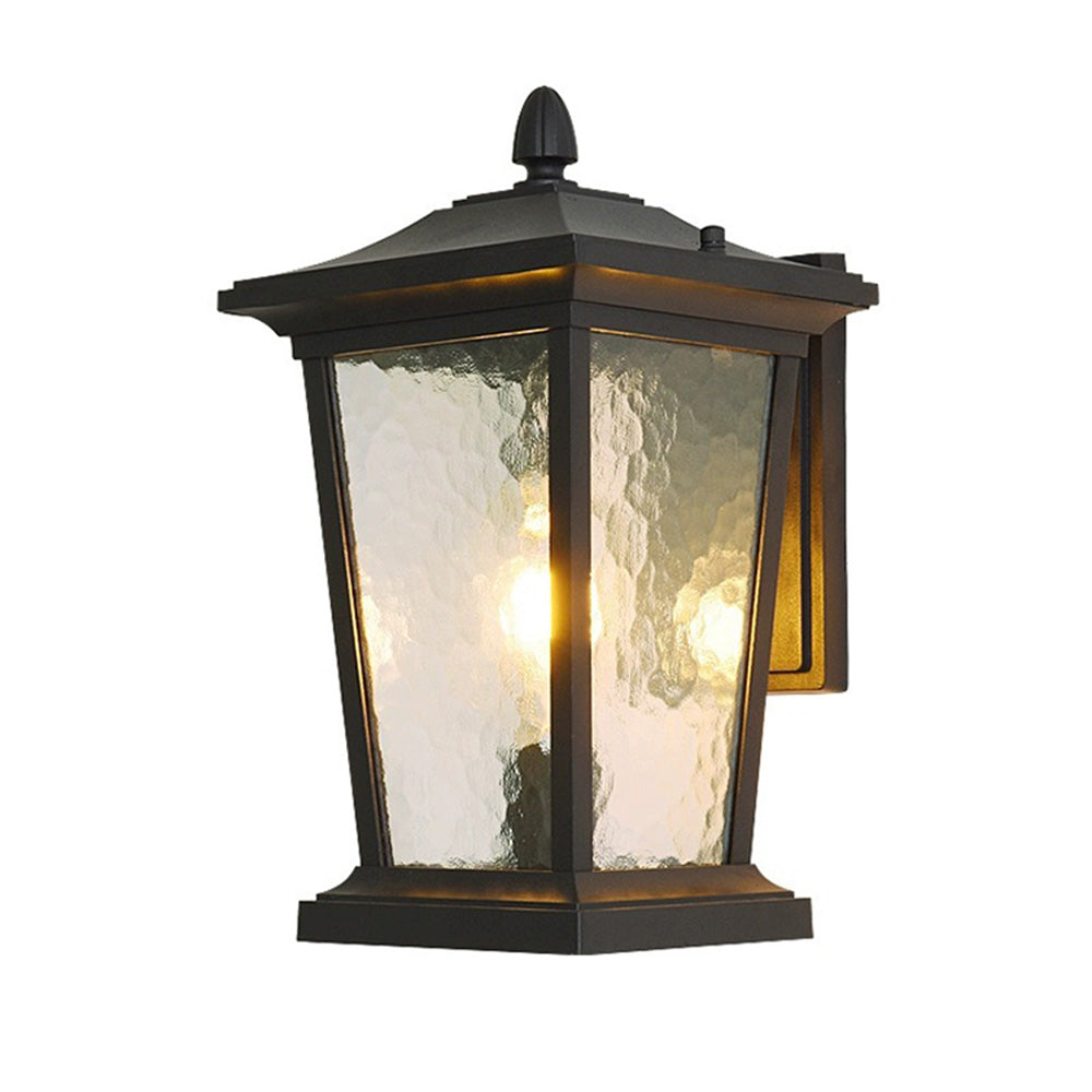Cauzac™ Rustic Glass Shade Outdoor Wall Lamp - Weatherproof Farmhouse Elegance