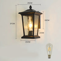 Cauzac™ Rustic Glass Shade Outdoor Wall Lamp - Weatherproof Farmhouse Elegance