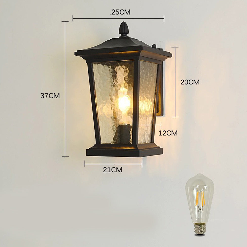 Cauzac™ Rustic Glass Shade Outdoor Wall Lamp - Weatherproof Farmhouse Elegance