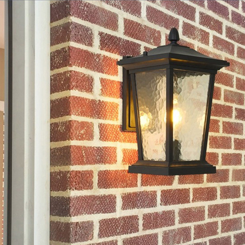 Cauzac™ Rustic Glass Shade Outdoor Wall Lamp - Weatherproof Farmhouse Elegance