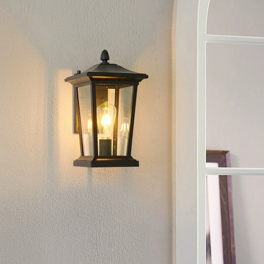 Cauzac™ Rustic Glass Shade Outdoor Wall Lamp - Weatherproof Farmhouse Elegance