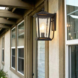 Cauzac™ Rustic Glass Shade Outdoor Wall Lamp - Weatherproof Farmhouse Elegance
