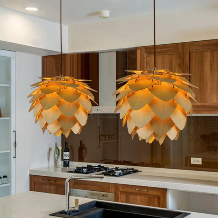 Cauzac™ Handcrafted Pinecone Wooden Pendant Lamp