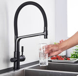 Cauzac™ Modern Dual-Outlet Kitchen Faucet with Filter – Ideal for Hot and Cold Supply
