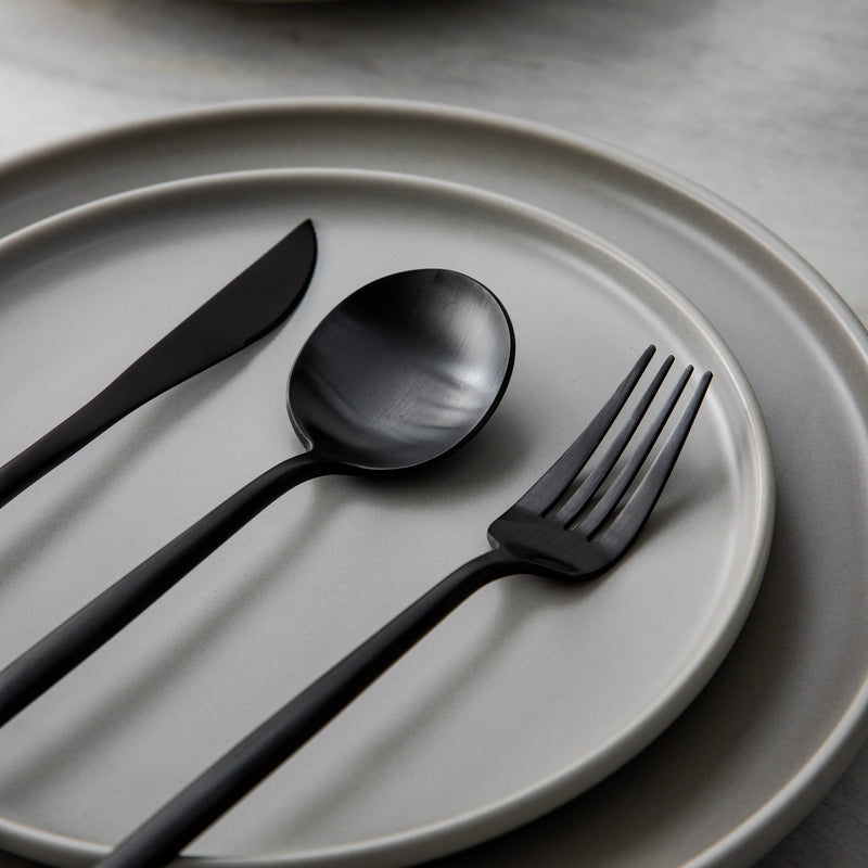Cauzac™ Gold Matte Stainless Steel Flatware Set – 20-Piece Minimalist Dining Elegance
