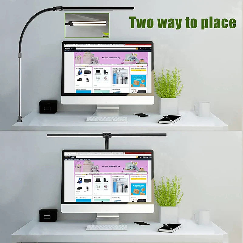 Cauzac™ Dual-Head LED Desk Lamp - Modern Office Lighting Solution