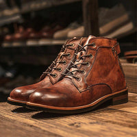 Cauzac™ Premium Men's Classic Leather Lace-Up Ankle Boots