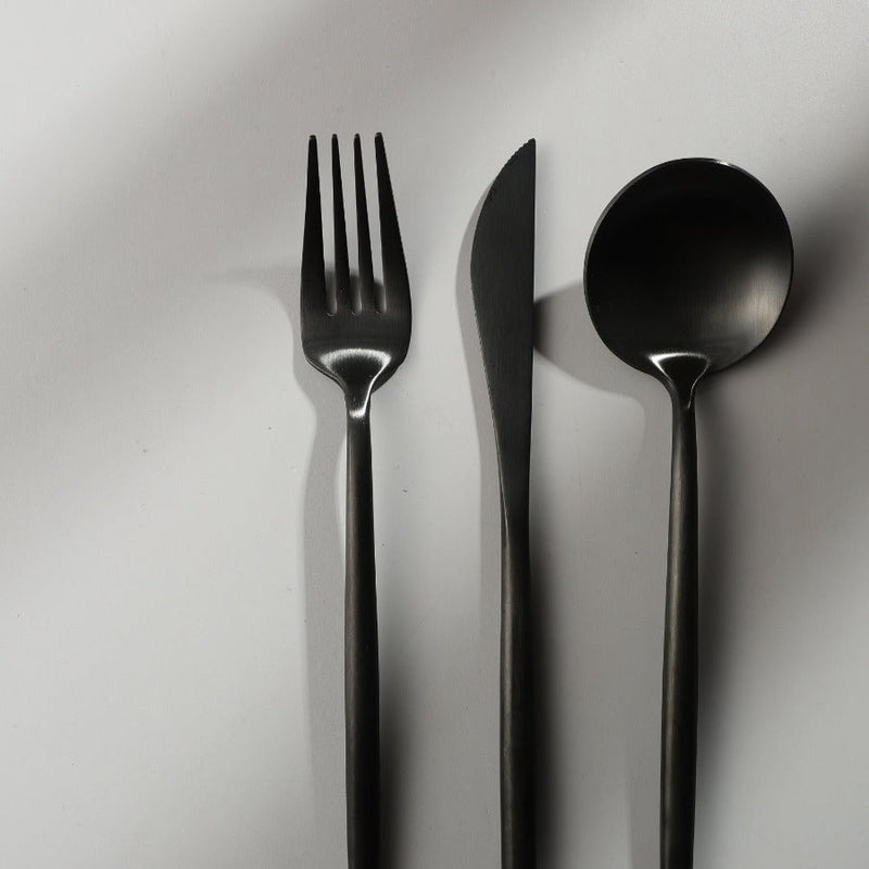 Cauzac™ Gold Matte Stainless Steel Flatware Set – 20-Piece Minimalist Dining Elegance