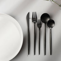 Cauzac™ Gold Matte Stainless Steel Flatware Set – 20-Piece Minimalist Dining Elegance