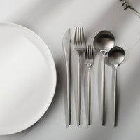 Cauzac™ Gold Matte Stainless Steel Flatware Set – 20-Piece Minimalist Dining Elegance
