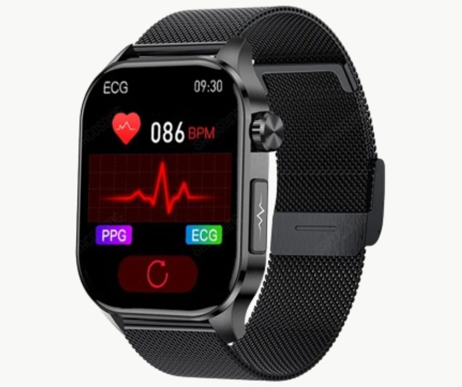 Cauzac™ Smart GlucoTrack Watch with Non-Invasive Glucose Monitoring - Blue Silicone Band