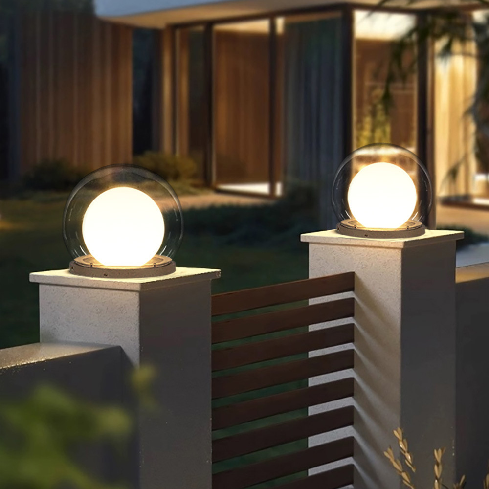 Cauzac™ Contemporary Outdoor Pillar Lamp with Dual Power Options