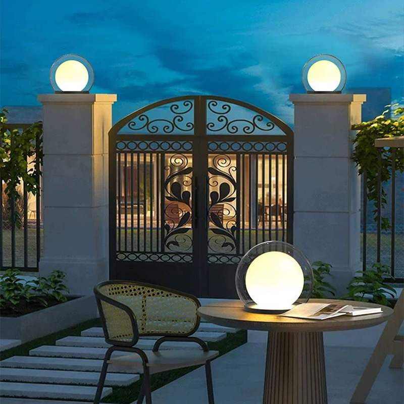 Cauzac™ Contemporary Outdoor Pillar Lamp with Dual Power Options