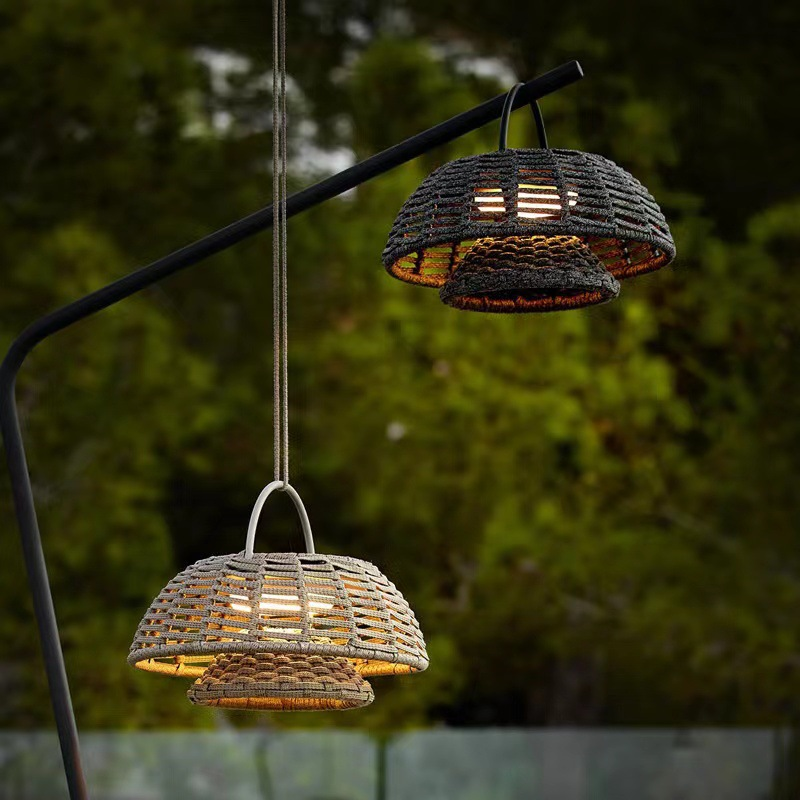 Cauzac™ Eco-friendly Bamboo Pendant Light for Outdoor Charm