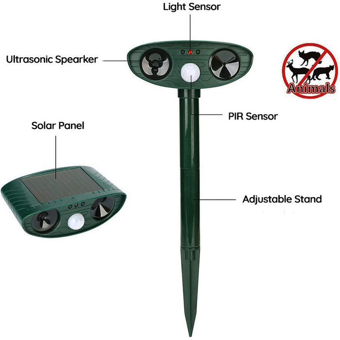Cauzac™ Advanced Solar Ultrasonic Pest Repeller for Outdoor Protection