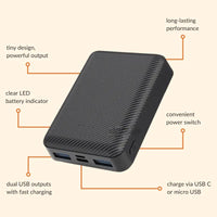 Cauzac™ 10000mAh Portable Power Bank for Heated Clothing