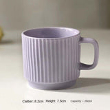 Cauzac™ Nordic-Inspired Ribbed Ceramic Mug for Coffee and Tea Enthusiasts