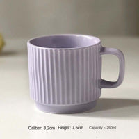 Cauzac™ Nordic-Inspired Ribbed Ceramic Mug for Coffee and Tea Enthusiasts
